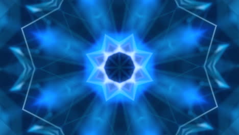 abstract glowing blue kaleidoscope pattern