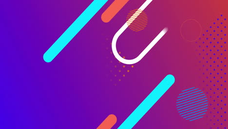 animation of vibrant abstract shapes moving on purple to pink background