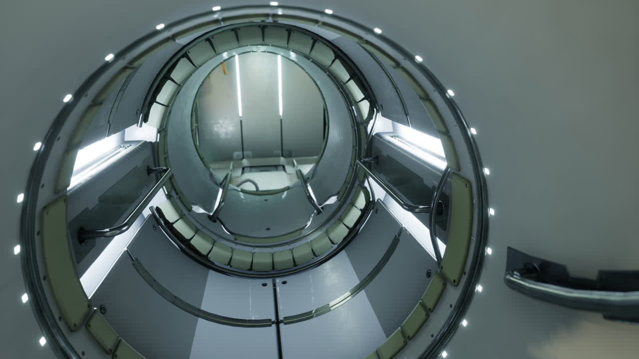 활동 중 국제 우주 정거장의 에어클로스 내부