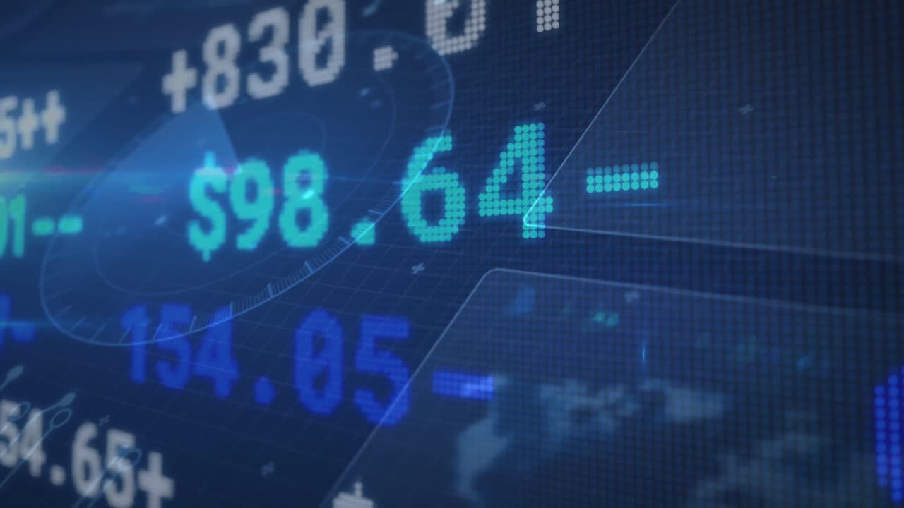 Animation of financial data processing over statistics