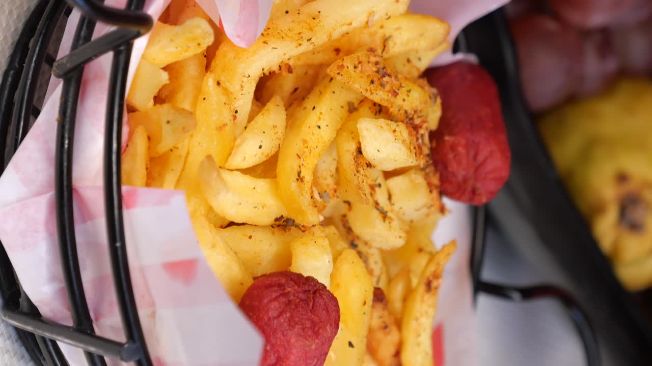 Crispy French Fries with Sausage