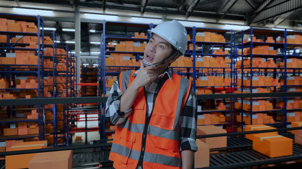 trabajador de almacén en un entorno ocupado