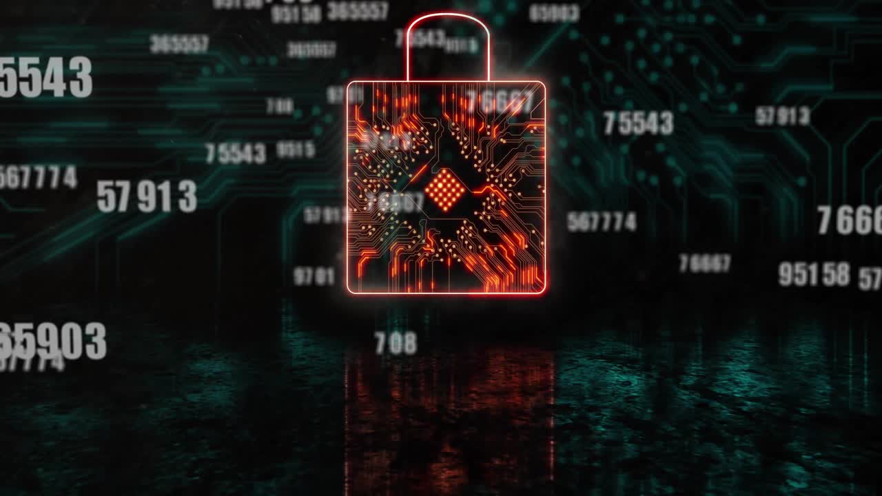 When numeric codes appearing starting padlock pulsing while digits floating indicating protection