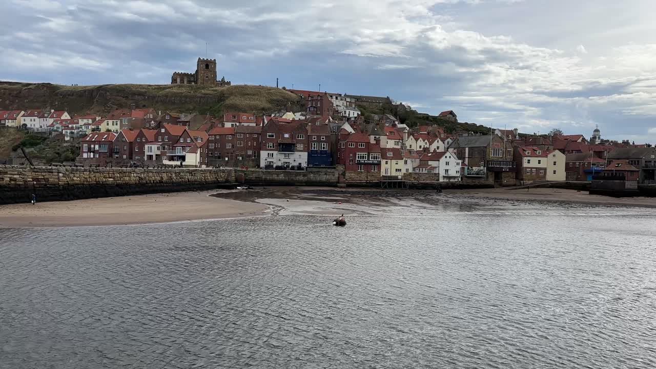 Whitby seaside british english city uk north yorkshire river esk abbey uk historic harbour port town england