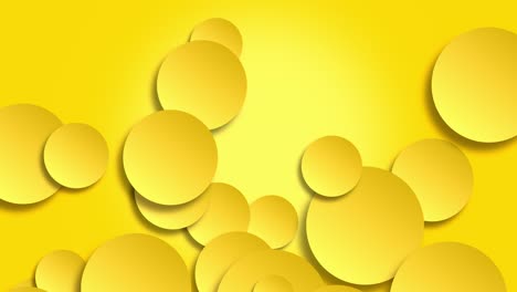 animation of orange and yellow concave circle-shaped particles of varying sizes float slowly from the bottom of the screen. the particle flow creates a calming and dynamic visual motion effect.