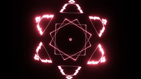 rotación de una estrella pulsante brillante de seis puntas de color neón