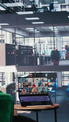 vertical video office life captured through virtual teamwork in a video conference