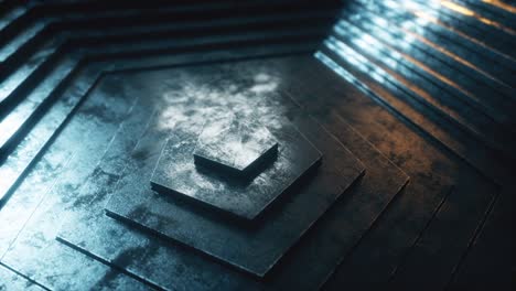 fondo abstracto de hexágonos metálicos futuristas