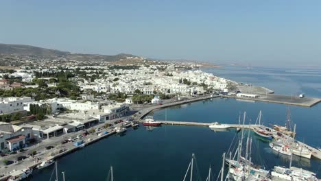 aerial of port of paros island