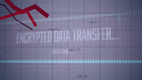 procesamiento de animación de datos sobre cuadrícula con flecha roja y valores numéricos