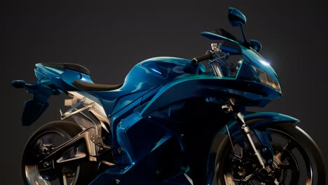 moto sport bike in dark studio with bright lights