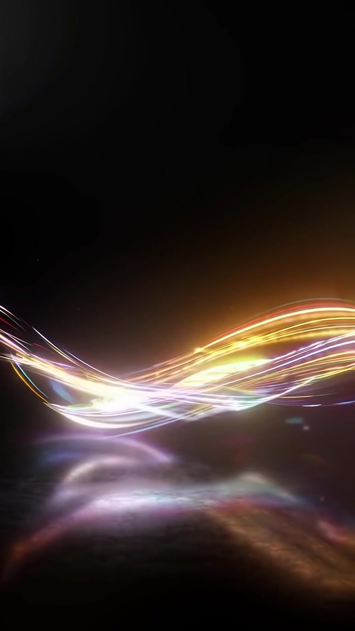 Abstracte Neonlichtsporen Stromend over Reflecterend Oppervlak