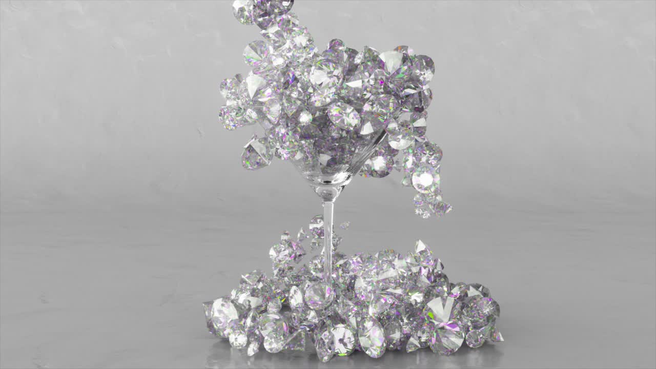 마르티니 컵에 다이아몬드가 넘쳐나는 것