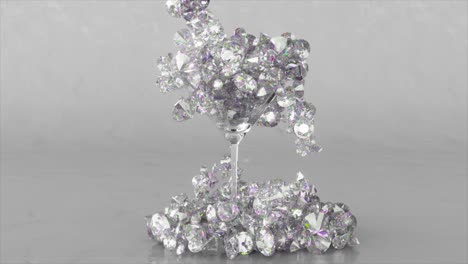 diamonds overflowing a martini glass