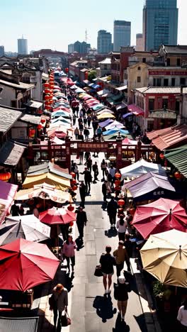 busy street market in china