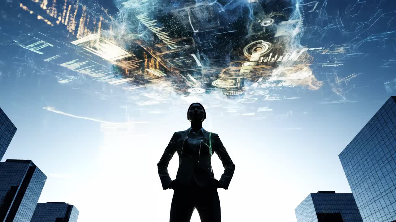 Businesswoman in the City of Data