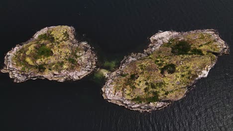 high angle view of hodgson island in british columbia