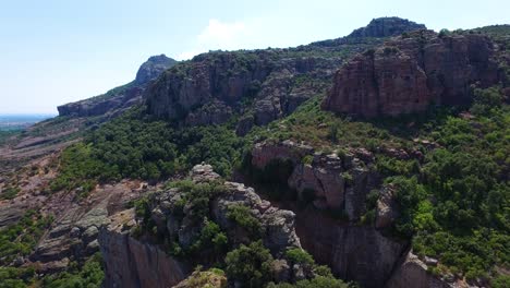 Aerial-view-of-landscape-of-Cannes-mountain-and-canyon-at-sunny-summer-morning