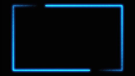 blue neon frame border background with glowing lines - video animation