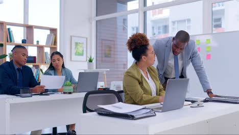 laptop, collaboration and a mentor with a business