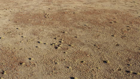 vuelo de drones sobre tierra seca y desierta que conduce a una montaña de lava volcánica de cono de ceniza escarpada