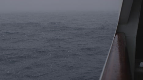 cruising through tough ocean. filming from the ship