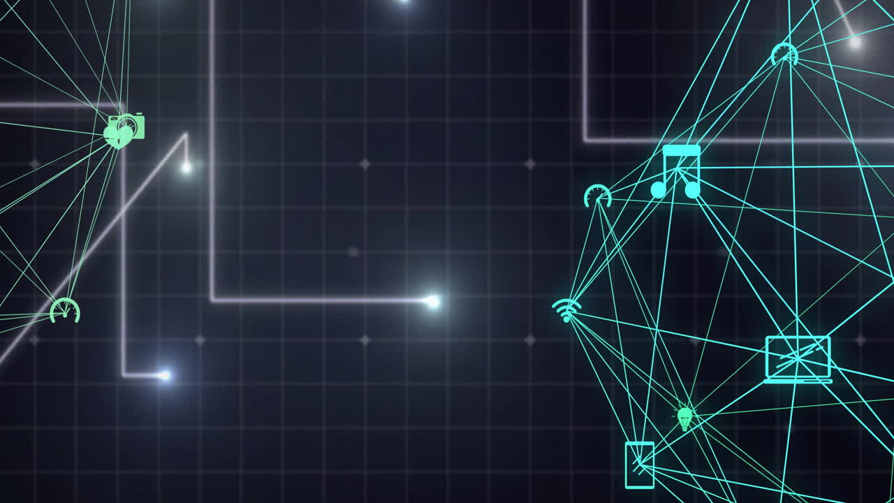 라이트 스 ⁇  위의 아이콘으로 연결 네트워크의 애니메이션