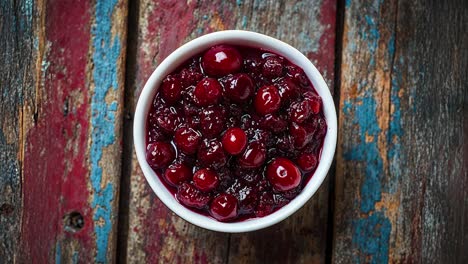 cranberry sauce in a white bowl