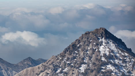 timelapse above the clouds of the sierra nevada mountains near to granada in spain