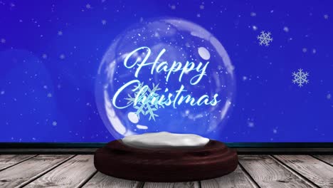 Animation-of-christmas-greetings-in-snow-globe-with-shooting-star-and-snow-falling