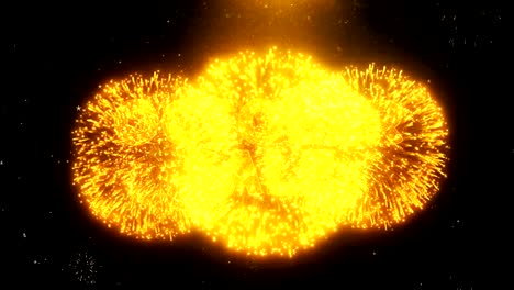 october sale text on firework display explosion particles.