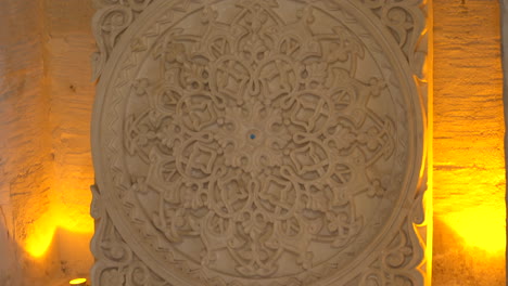 a magnificent example of the stone decoration art of the region exhibited in the mardin museum