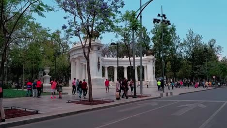 historic semi-cycle cenotaph in memory of former president benito juarez in mexico city.