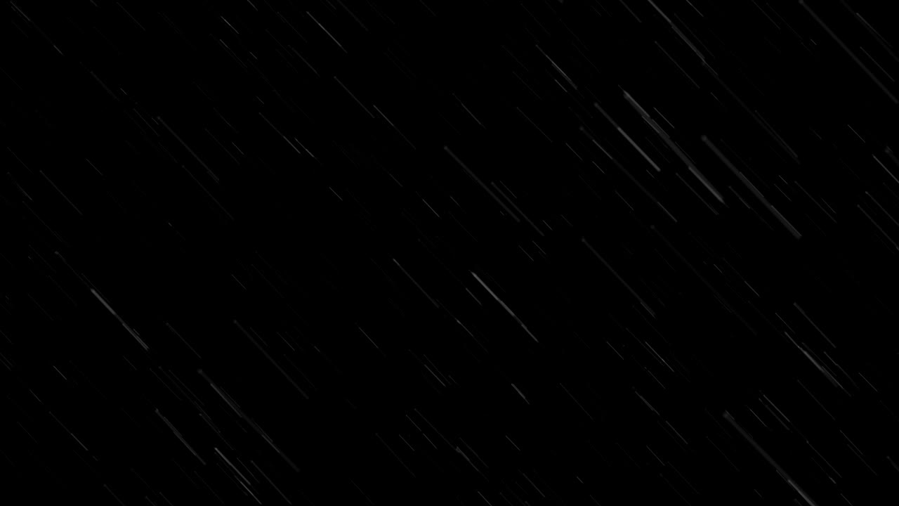 검은 바탕에 강한 비가 내리고, 루프가 있습니다.