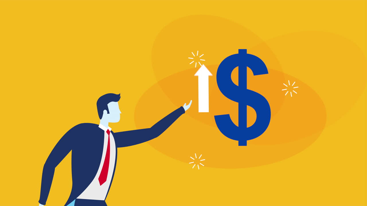 businessman worker with money symbol