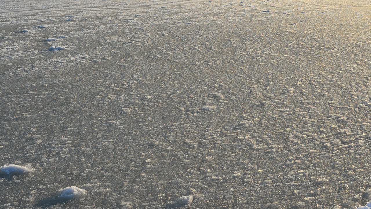 The frozen sea. Ice floes in water