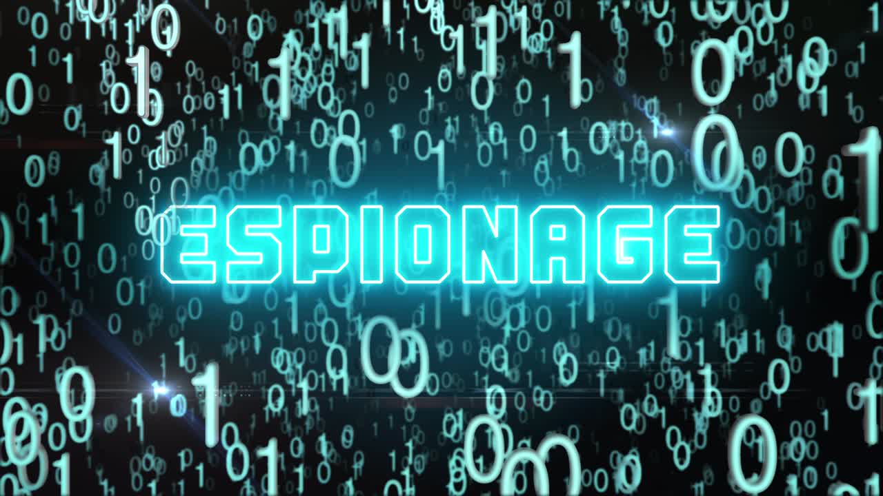 Bluish Espionage concept with digital code