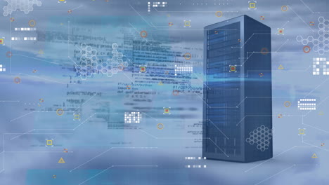 animation of data processing over computer server