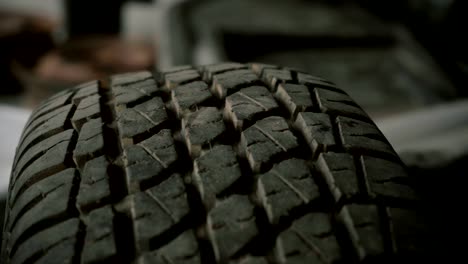 close-up on a car tire