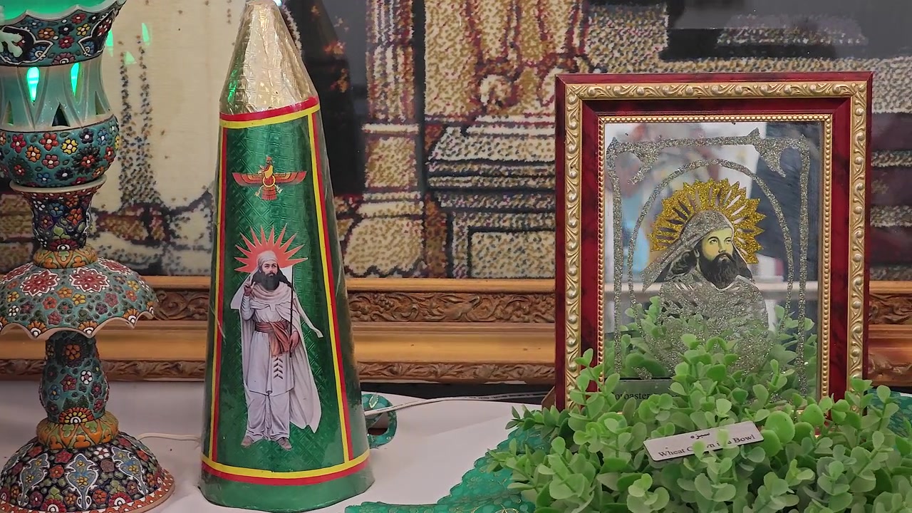 Traditional Iranian Decorative Items Featuring Zoroastrian Imagery