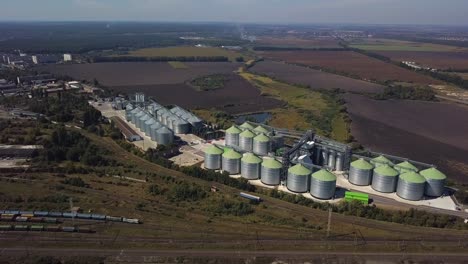 aerial view of agricultural land and grain silo 06