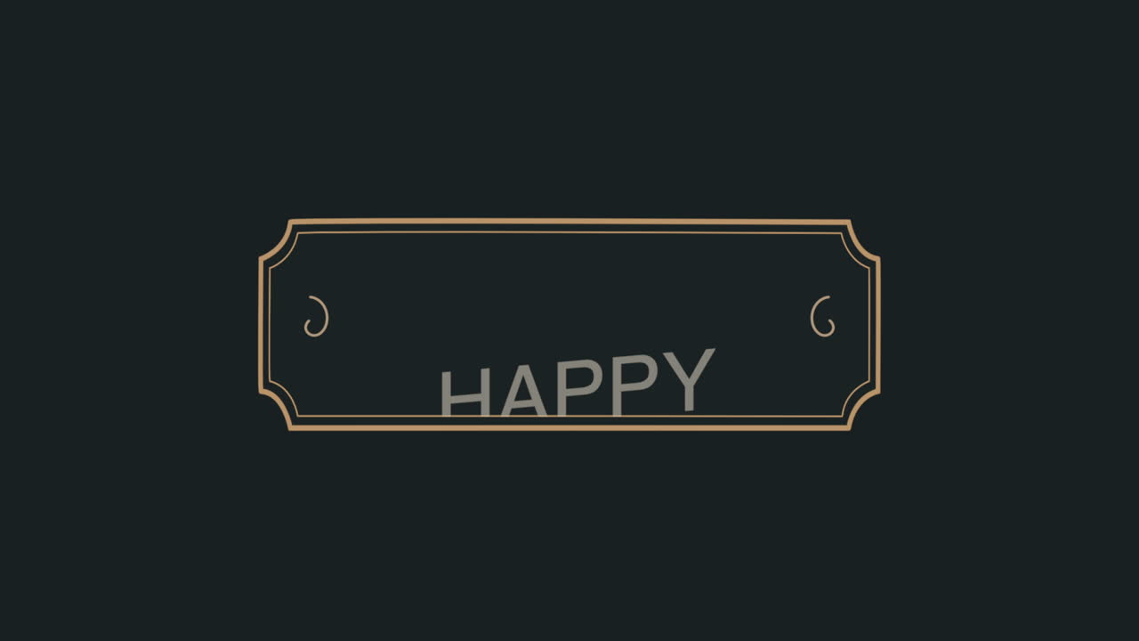 검은색 그라데이션에 프레임에 레트로 새해 축하 텍스트