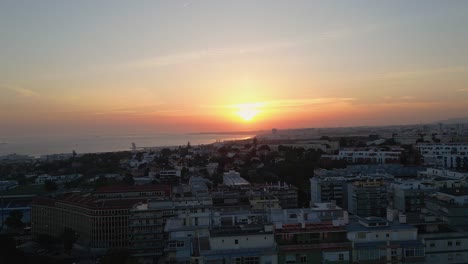 aerial wide landscape view of the coastal city of cascais in portugal