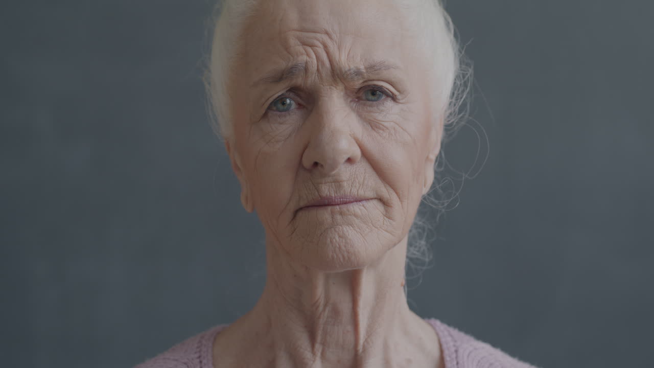 Sad Elderly Woman Portrait
