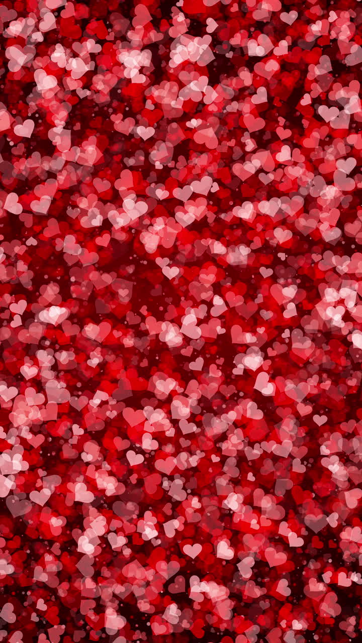 Romantic red heart looped pattern animation. Creative abstract style art background for party event or trendy design with basic shapes. Vertical video.