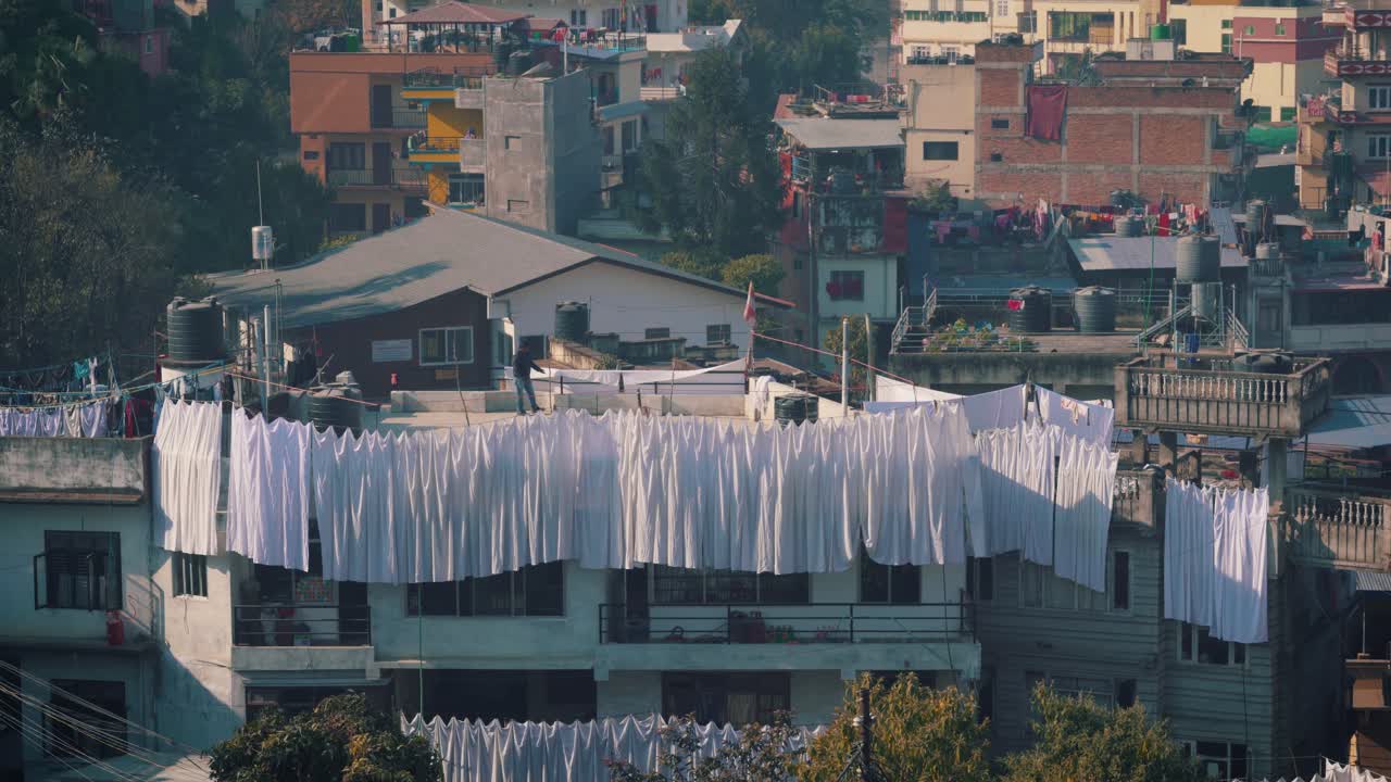 A Wide View of a Cityscape with PLenty of Buildings at Kathmandu, Nepal- Wide Shot
