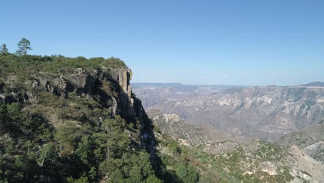 aerial shot of the scenery at the urique canyon in divisadero, copper canyon region, chihuahua