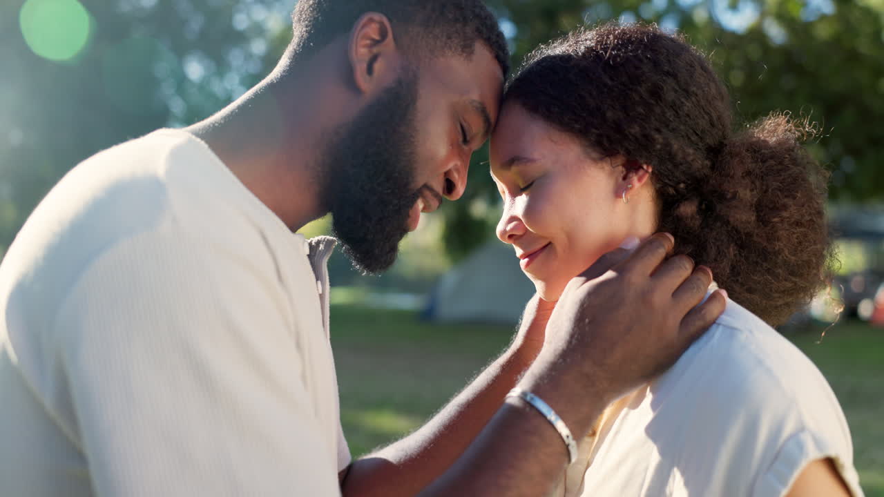 Love, nature and couple dancing with an intimate