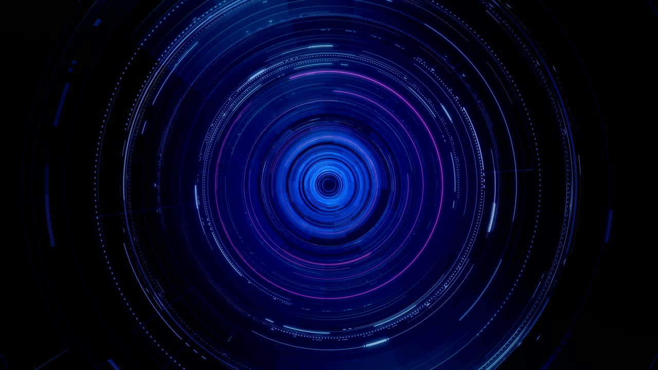 4K Loop Circular Digital HUB, rotation graphic element.