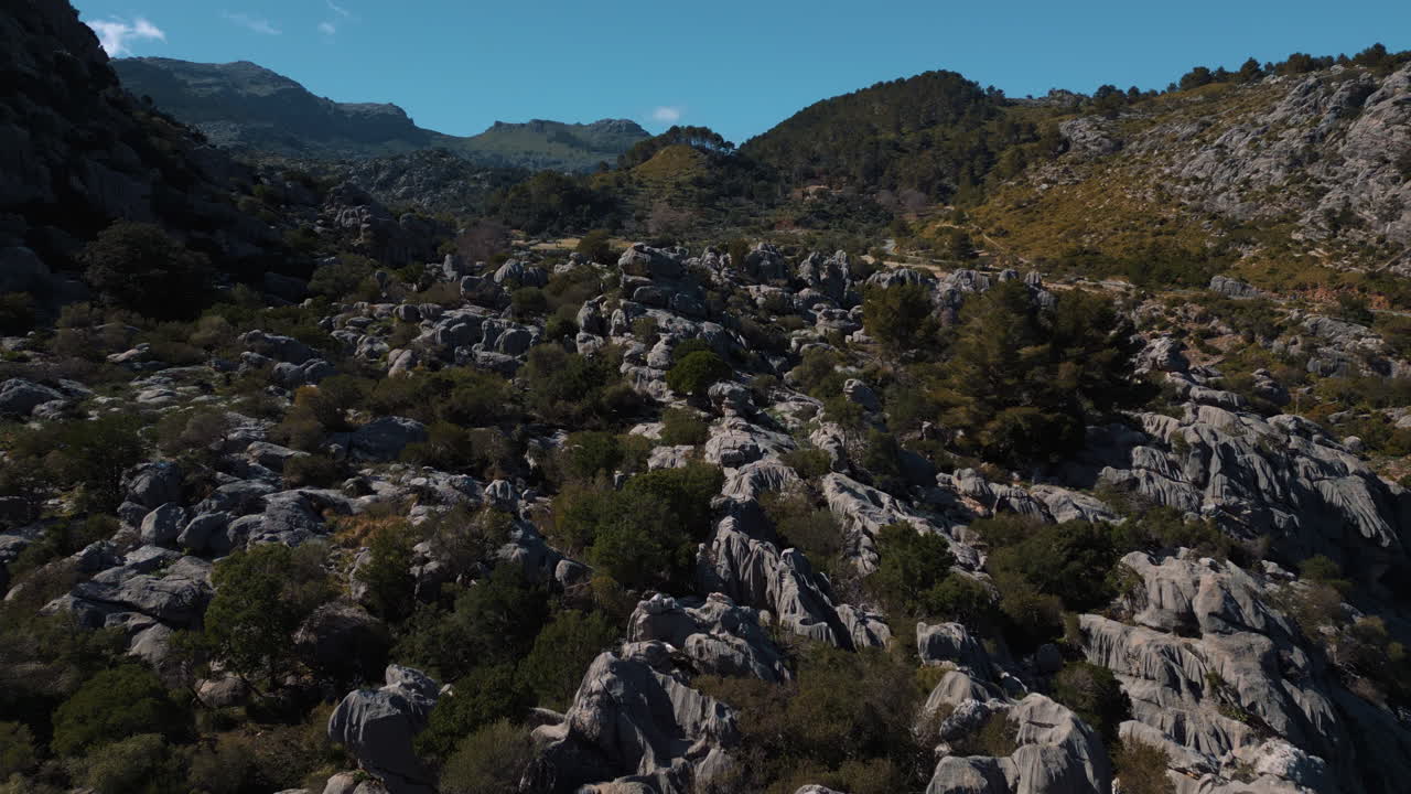 Cime montuose scenografiche di Sa Calobra Port de Soller a Palma di Maiorca